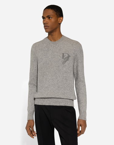 Sveter Dolce & Gabbana Wool Sweater With Embroidery Šedá | GXX02ZJFMIMN0634, 3