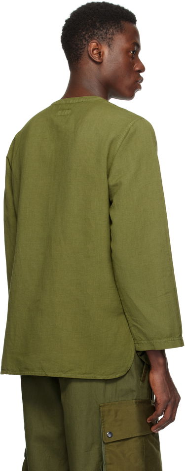 Košeľa Maharishi Maharishi Kurta Embroidered Henley Shirt Zelené | 6053, 2
