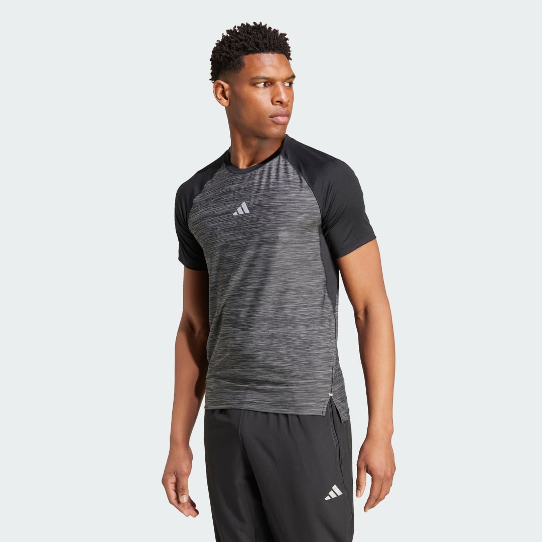 Tričko adidas Performance Gym+ Training 3-Stripes Šedá | IM7486, 0