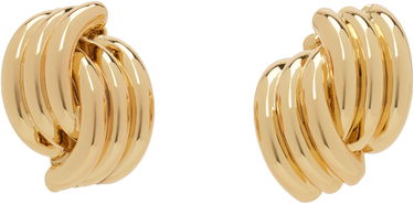 Náušnice Anine Bing ANINE BING Crossover Ribbed Earrings Žltá | A-15-10728-GLD1, 0