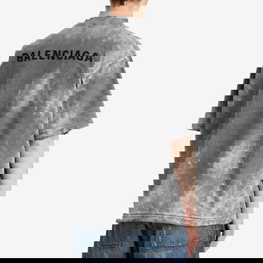 Tričko Balenciaga Balenciaga Vintage Paint Splatter Medium Fit T-Shirt, Size Large Šedá | 764235-TRVI8-8499, 3