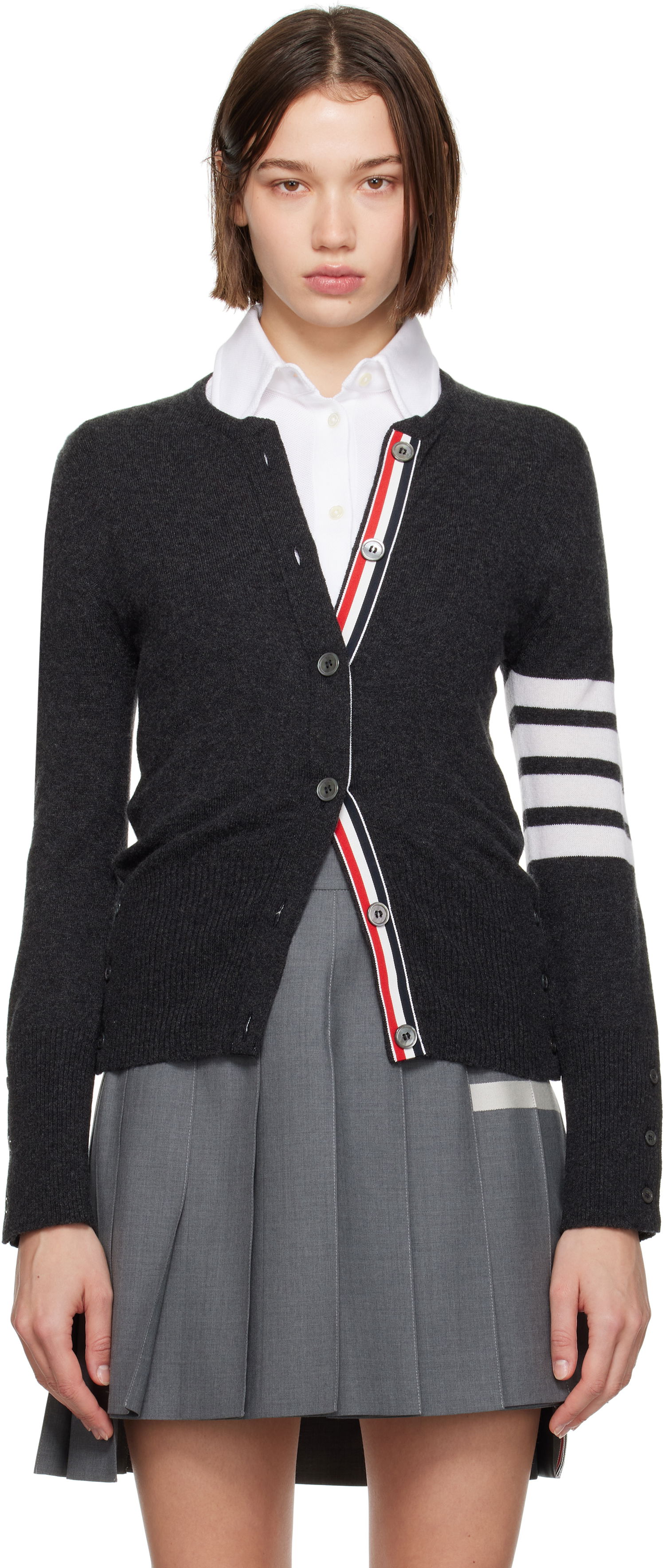 Sveter Thom Browne Cashmere 4-Bar Classic Cardigan Šedá | FKC002A-00011, 0