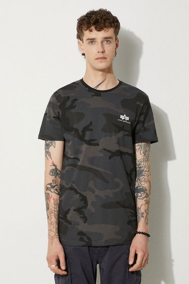 Tričko Alpha Industries Men's Camo T-Shirt with Short Sleeves Šedá | 128507C.125, 0