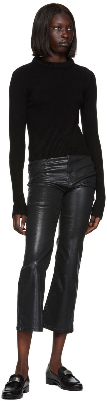Džínsy rag & bone Women's Casey Bootcut Coated Jeans Čierna | WDD22F2917SGBL, 3