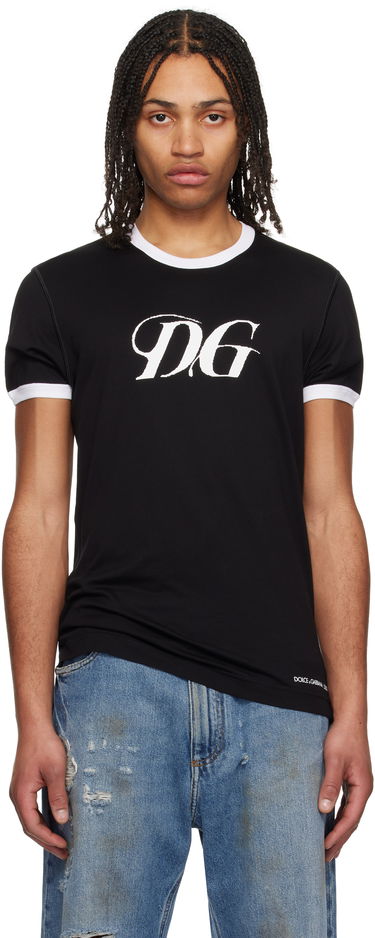 Tričko Dolce & Gabbana Dolce&Gabbana 'DG' Print Cotton T-Shirt Čierna | G8PV1TG7O4Y, 0