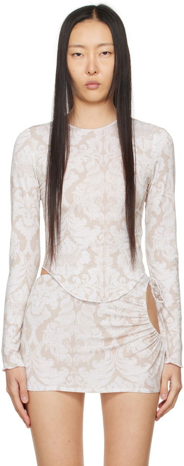 Šaty Miaou Miaou Etta Long Sleeve Top and Mini Skirt Set Béžová | 7130TJBBAT, 0