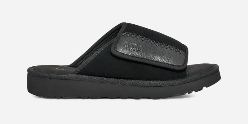 Oblečenie UGG ® Goldencoast Slide for Men in Black, Size 7, Suede Čierna | 1136651-BLK