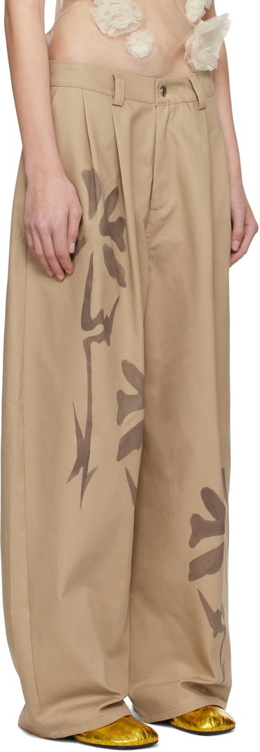 Nohavice Collina Strada Collina Strada Catchfly Print Trousers Béžová | XX6042, 4