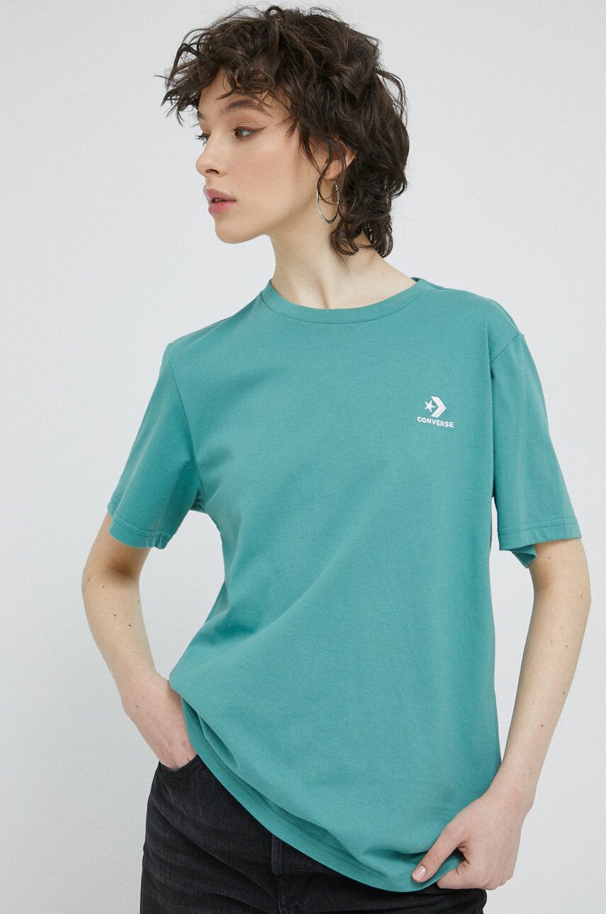 Tričko Converse Go-To Embroidered Star Chevron Standard Fit Tee Tyrkysová | 10023876.A11, 0