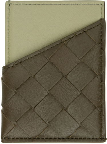 Peňaženka Bottega Veneta Intrecciato Diagonal Card Holder Zelené | 787795V47H1, 1