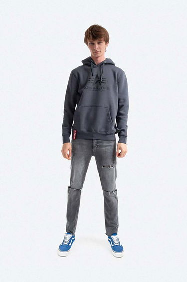 Mikina Alpha Industries Hoodie With Print Šedá | 178312.412, 1