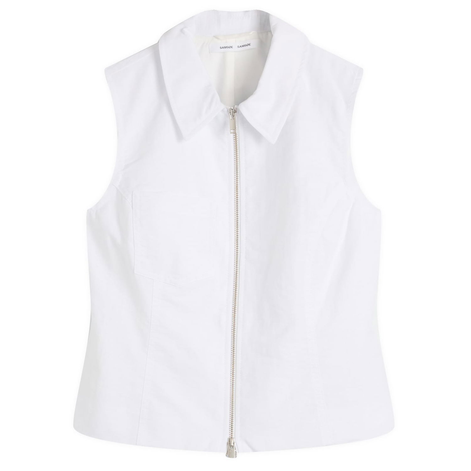 Vesta Samsoe Samsoe Sariana Zip-Up Vest Biela | F25200052-110601TCX, 1