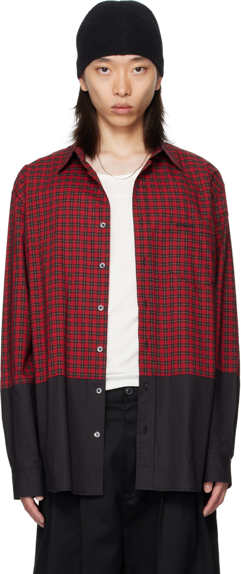 Košeľa VETEMENTS VETEMENTS Splitted Plaid Shirt Červená | UH76SH630RB