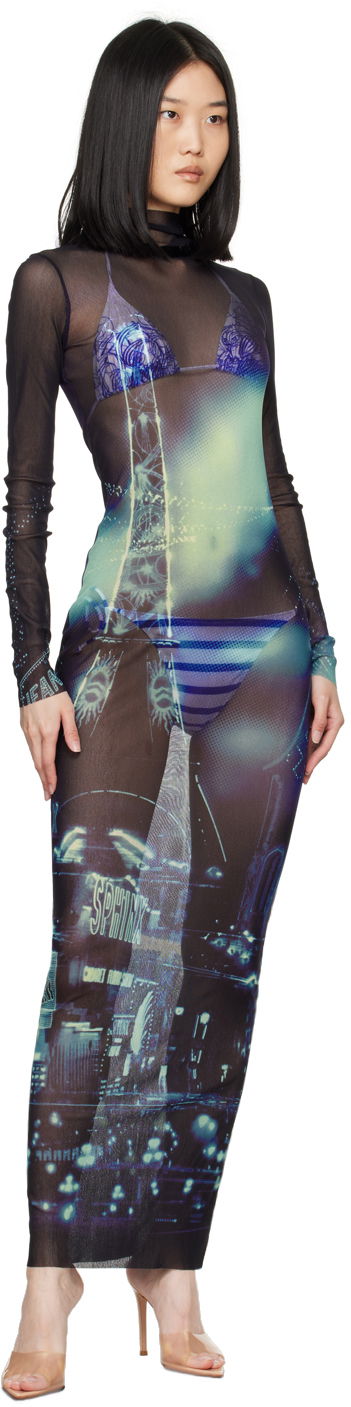 Šaty Jean Paul Gaultier Gaultier 'The Pigalle' Mesh Maxi Dress Čierna | 24/30-F-RO247-T552-59560100, 3