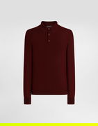 Dolce & Gabbana Fine-Gauge Wool Long Sleeve Polo Shirt