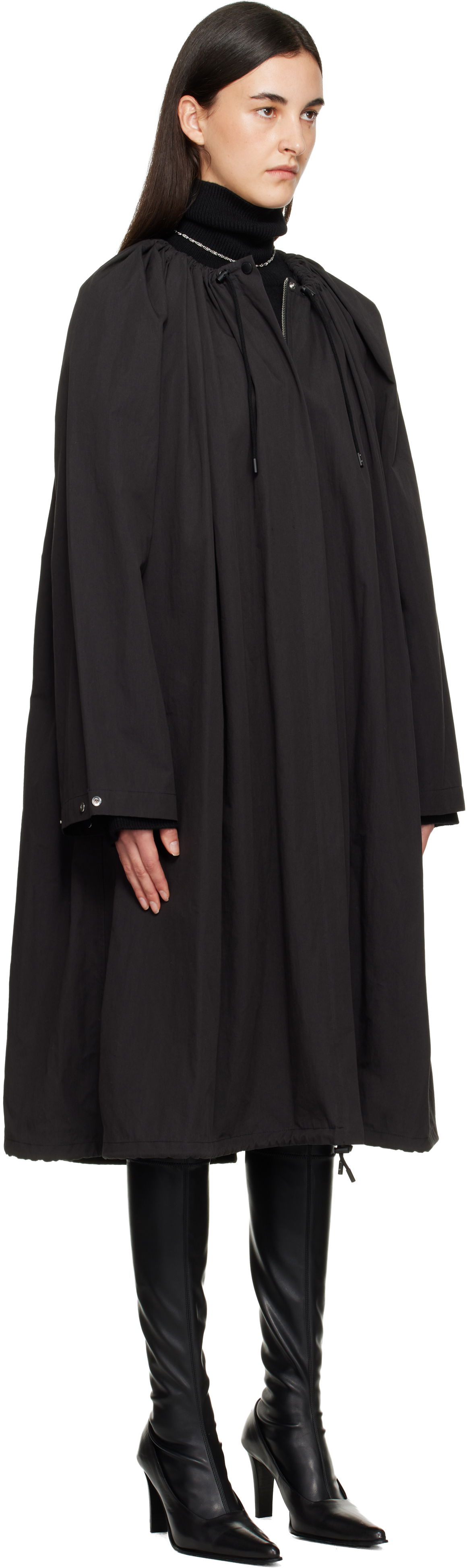 Kabáty TOTEME Gathered Parachute Coat Čierna | 254-WRO0248-FB0509, 1