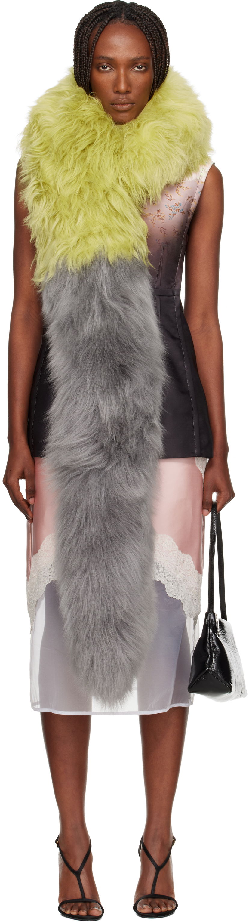 Šál Marni Bicolor Lamb Fur Scarf Rôznofarebný | ACMC0191Z0 ULM127