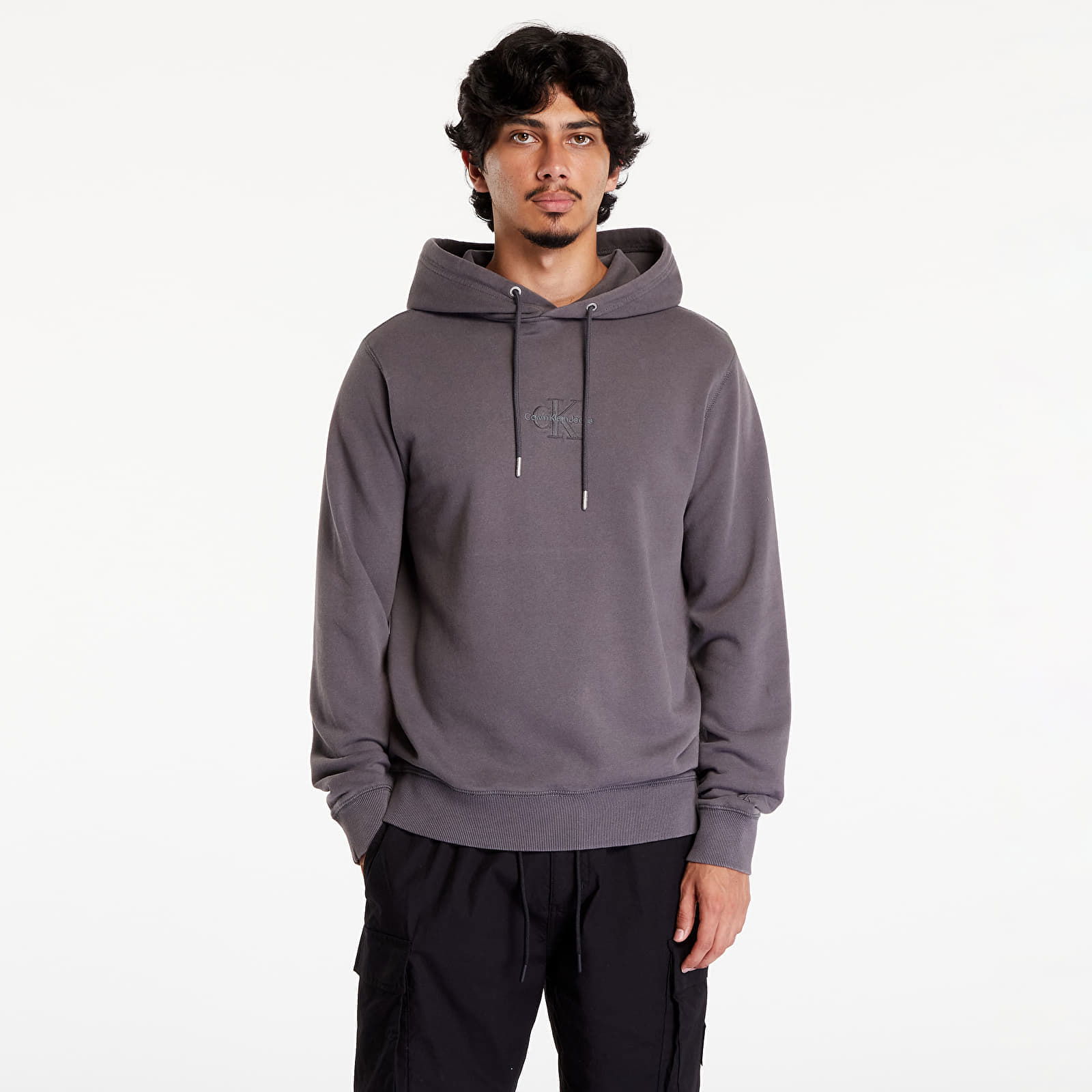 Washed Monologo Hoodie Gray
