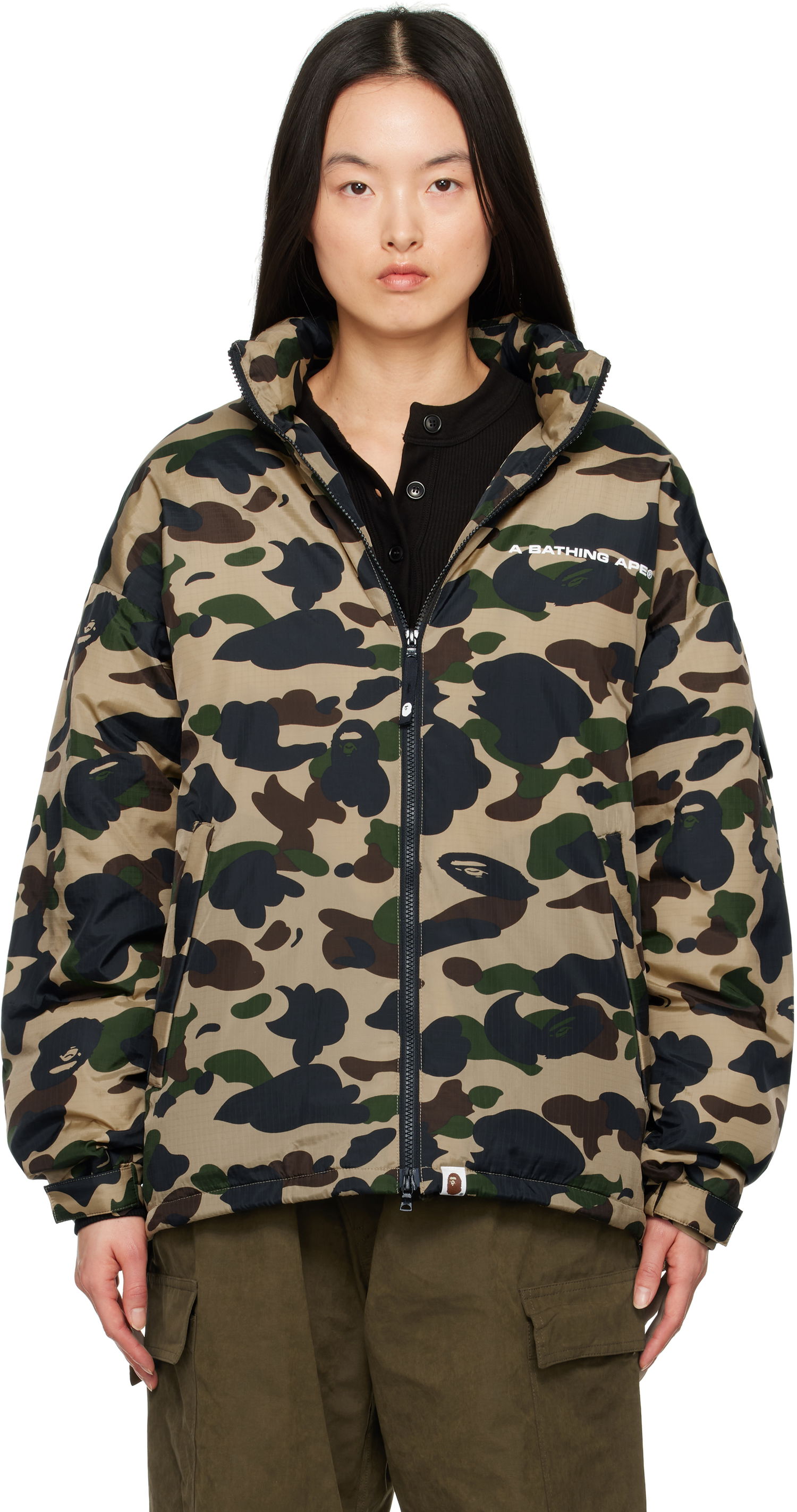 Prešívaná bunda BAPE A Bathing Ape 1st Camo Down Jacket Zelené | 001DNK802004L, 0
