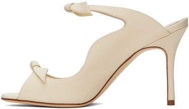 Šaty Manolo Blahnik Manolo Blahnik Fiocchetti Bow Heeled Mules Biela | 423-1696-0001, 2
