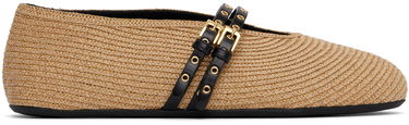 Oblečenie Alaïa ALAÏA Paper Straw Ballerina Flats Béžová | AA3A058TK036, 0