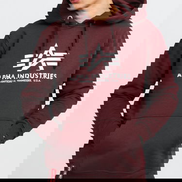 Mikina Alpha Industries Basic Hoody Vínová | 178312 21, 3