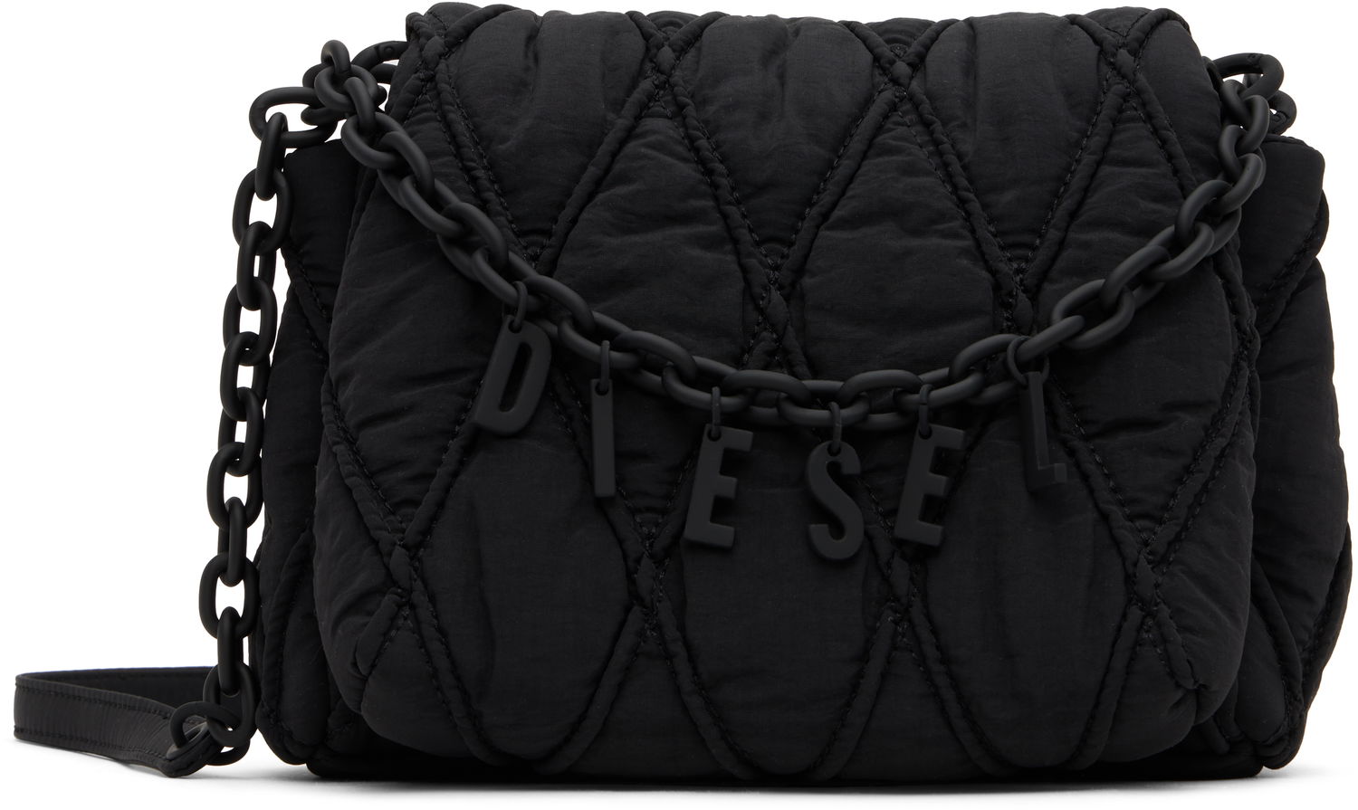 Taška cez rameno Diesel Diesel Charm-D Quilted Shoulder Bag Čierna | X10267 P8048, 0