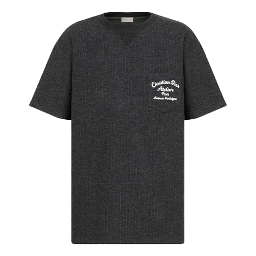 Tričko Dior Short Sleeve T-Shirt With Round Neck And Pocket Šedá | 213J637A0739-C870