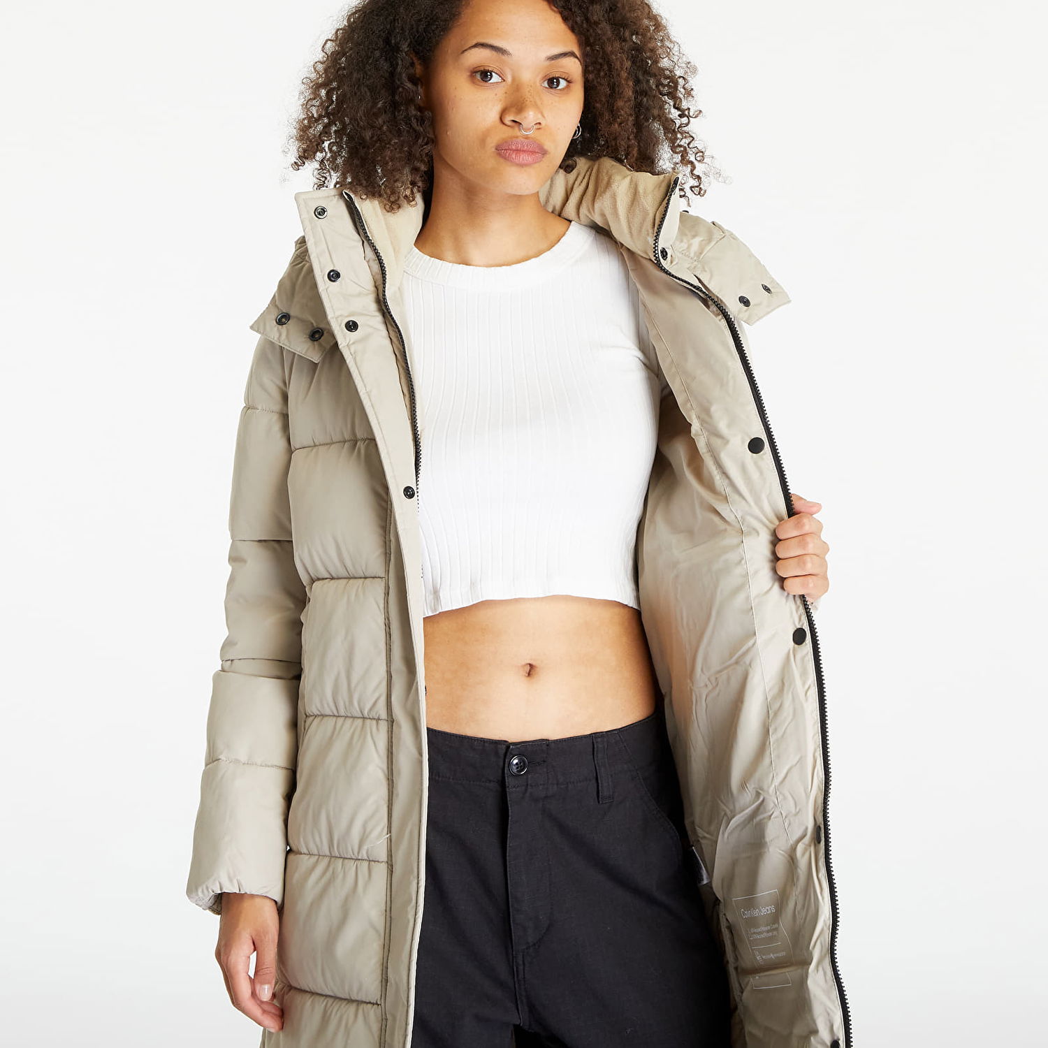 Kabáty CALVIN KLEIN Monologo Non Down Jacket Béžová | J20J221897 PED, 1