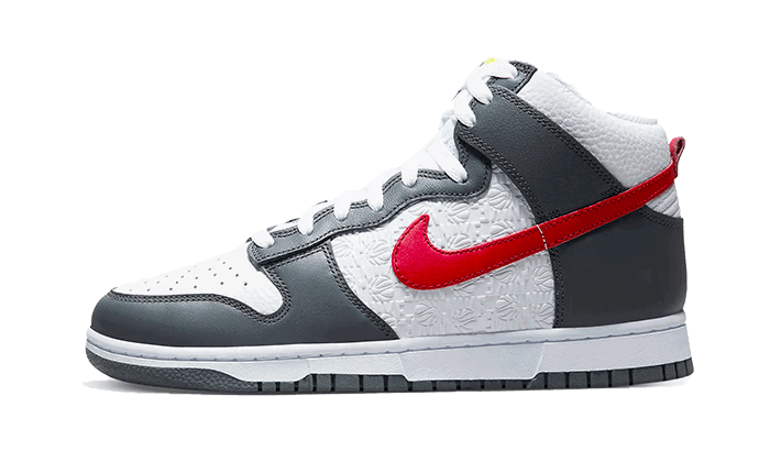 Dunk High "Embossed Basketball Grey Red"