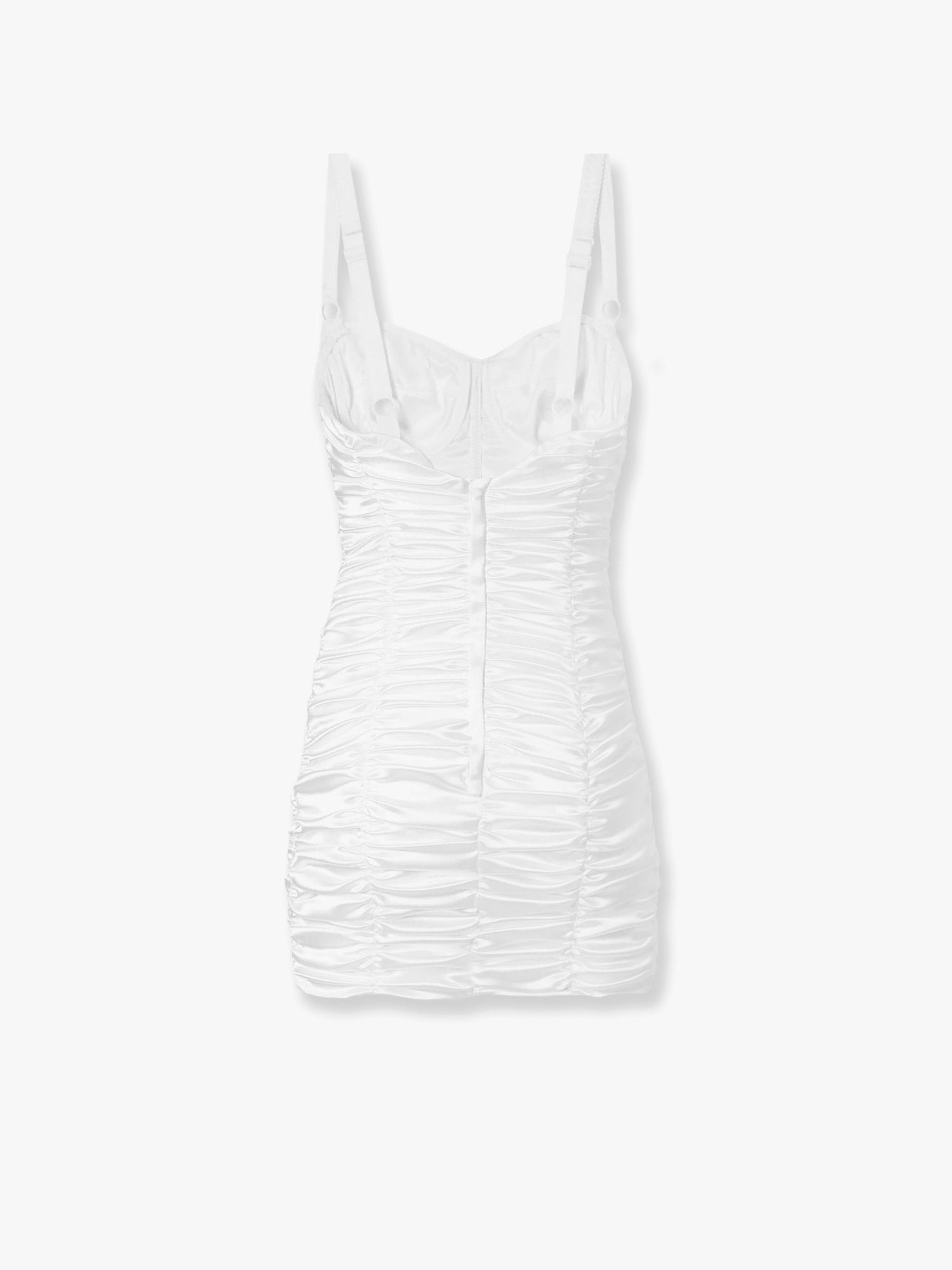Šaty Dolce & Gabbana Dolce & Gabbana Ruched Satin Mini Dress Biela | F6TPXTFURADW0800, 1