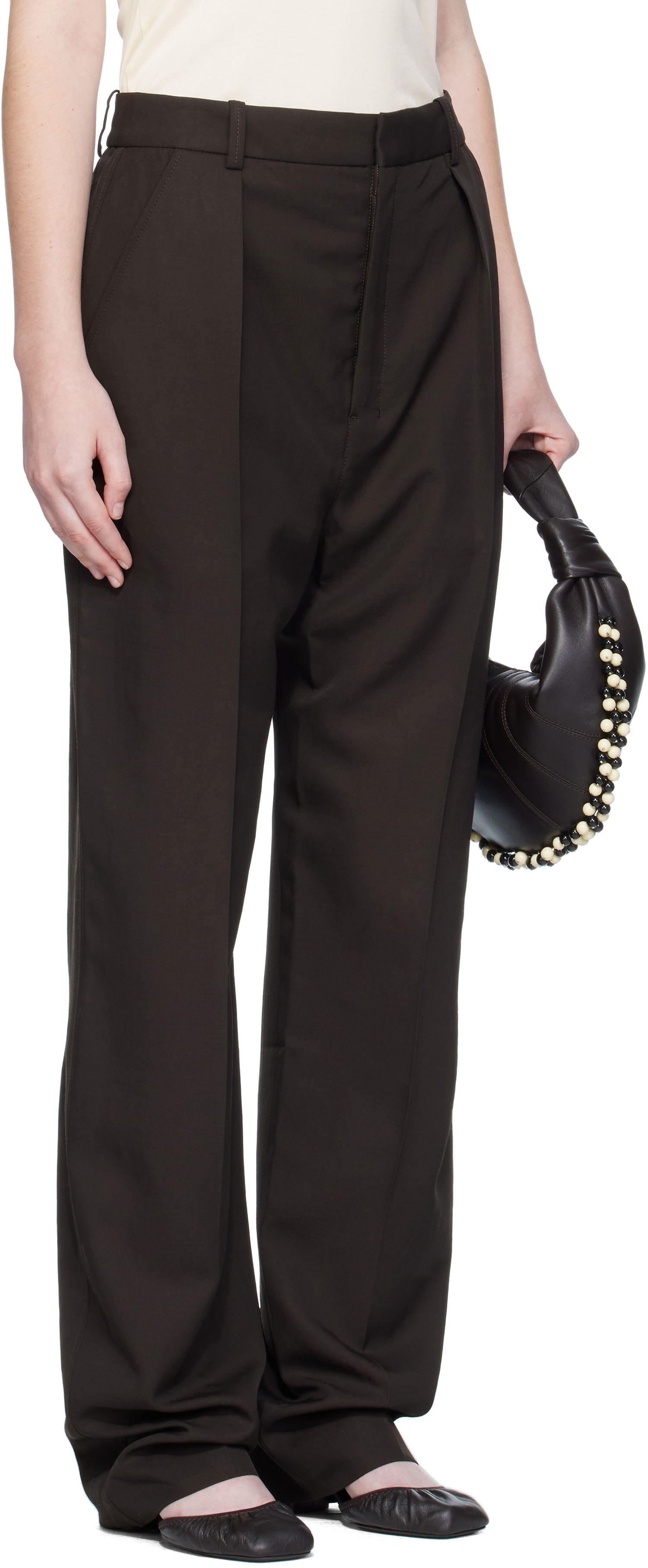 Nohavice LEMAIRE Lemaire Pleated Trousers Hnedá | PA1251 LF1362, 1
