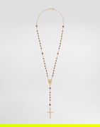 Dolce & Gabbana Tiger Eye and Gold-Tone Rosary Necklace
