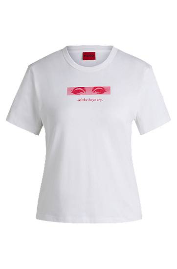 Tričko BOSS T-Shirt with Graphic Print Biela | 50534246