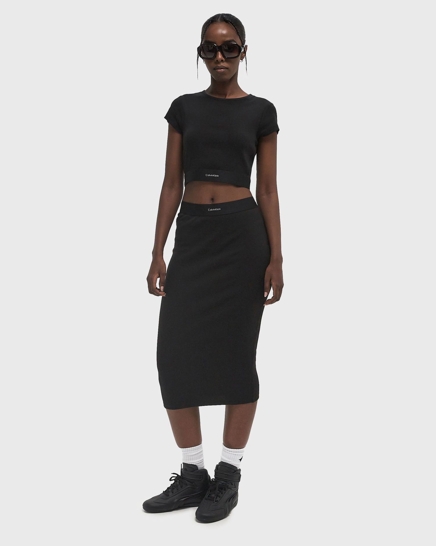 Sukňa CALVIN KLEIN Calvin Klein Underwear Cotton Stretch Rib Skirt Čierna | LV00QS7350UB1, 1