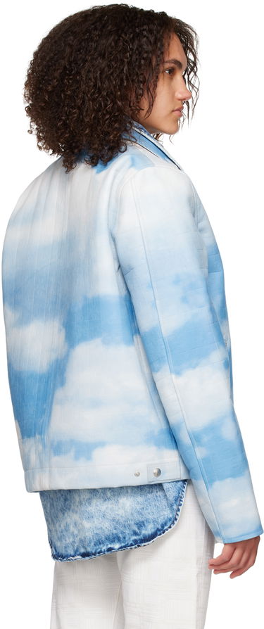 Vetrovka VETEMENTS VTMNTS Sky Puzzle Leather Jacket Modrá | VL14JA100S, 2