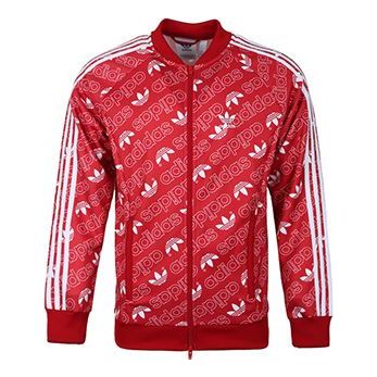 Bomber bunda adidas Originals Monogram TT Sports Jacket Červená | EB4088
