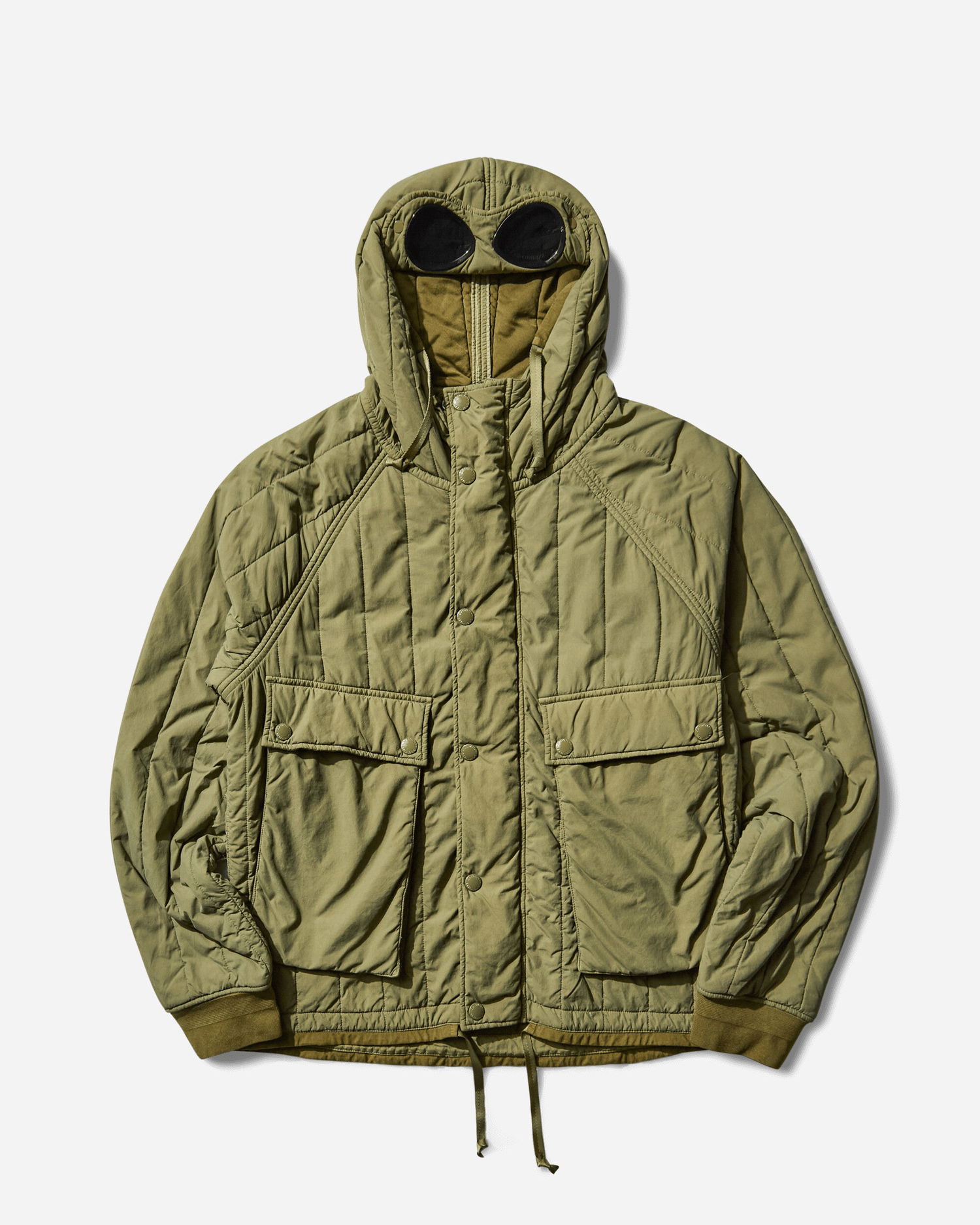 Prešívaná bunda C.P. Company GD Quilted Hooded Liner Goggle Jacket Zelené | 19CMOW081A-110437G 652, 1
