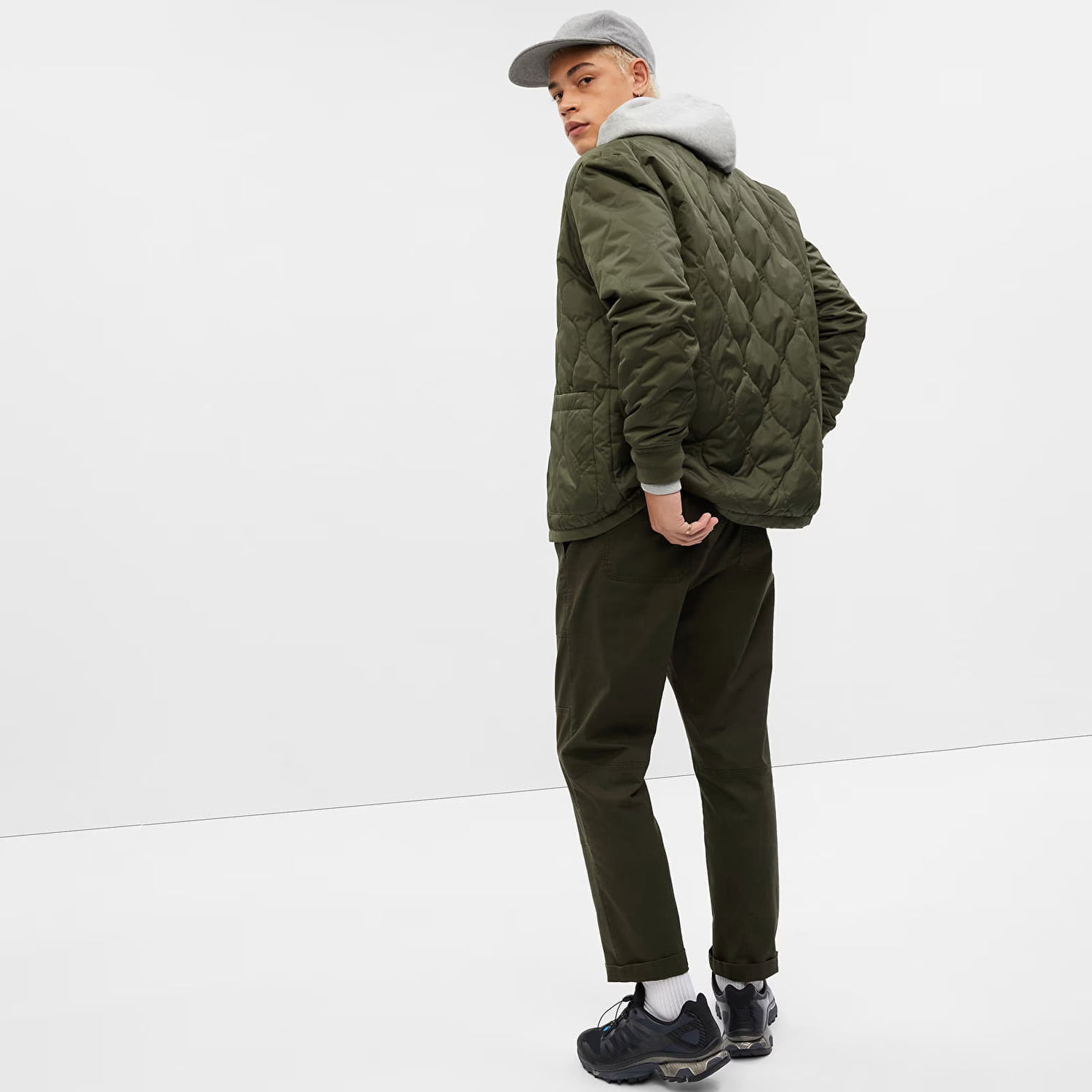 Bomber bunda GAP Jacket Quilted Bomber Jacket Deep Depths S Čierna | 796719-00, 1