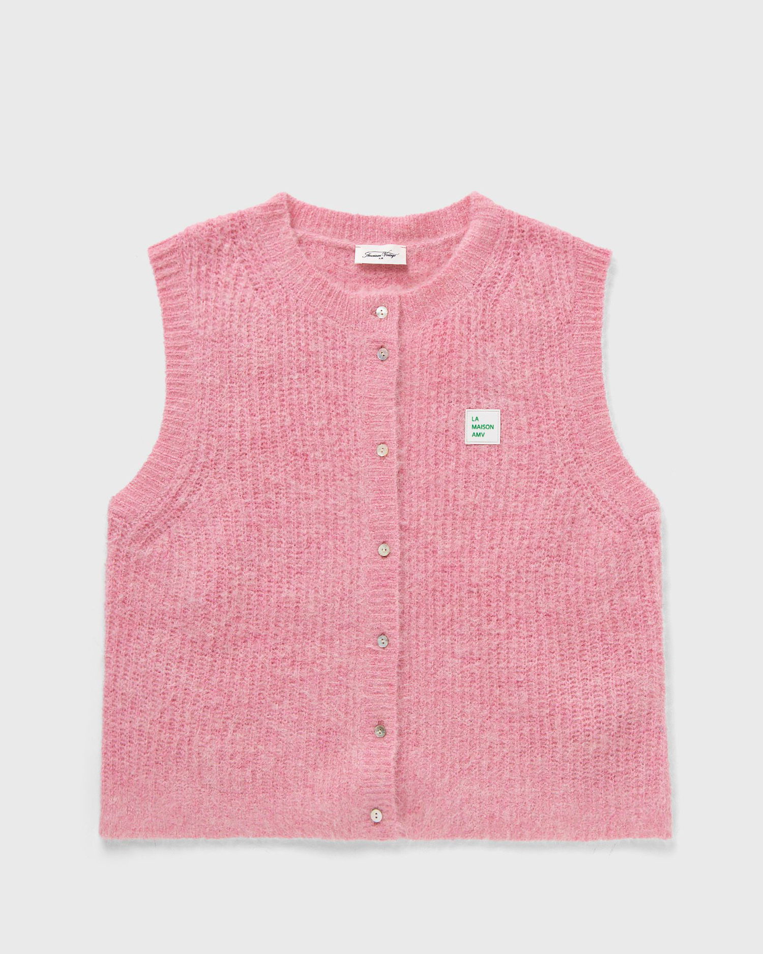 Sveter American Vintage American Vintage East Knit Vest Ružová | EAST19MCE24-ORCHIDEE-CHINE, 0