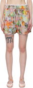 Collina Strada Odeon Floral-Print Lace-Trim Shorts