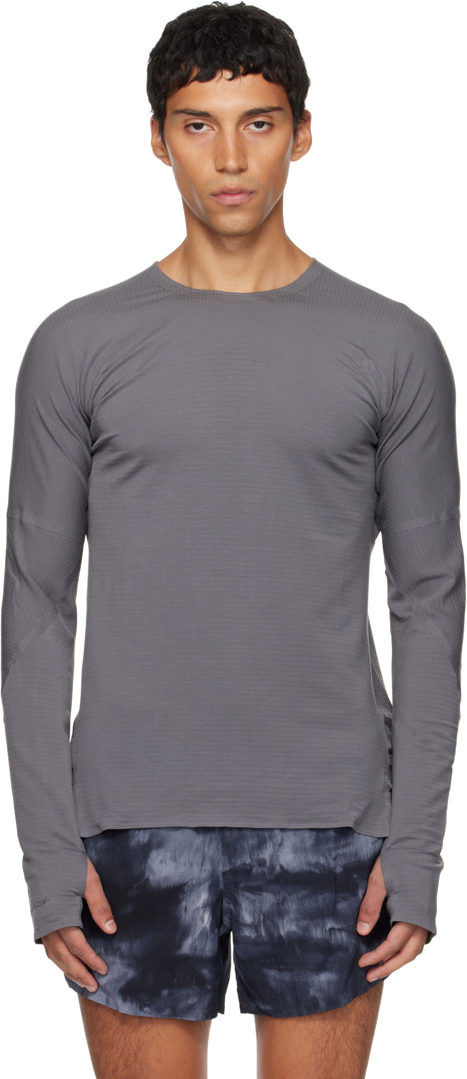 Tričko Y-3 Y-3 Running Long Sleeve T-Shirt Šedá | KB2331, 0