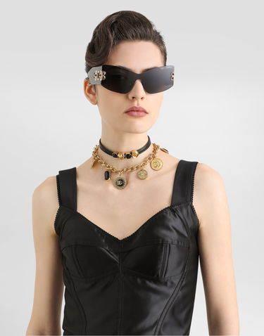 Crop Top Dolce & Gabbana Dolce & Gabbana Elastic Satin Bustier Top Čierna | F7W98TGDCMXN0000, 1