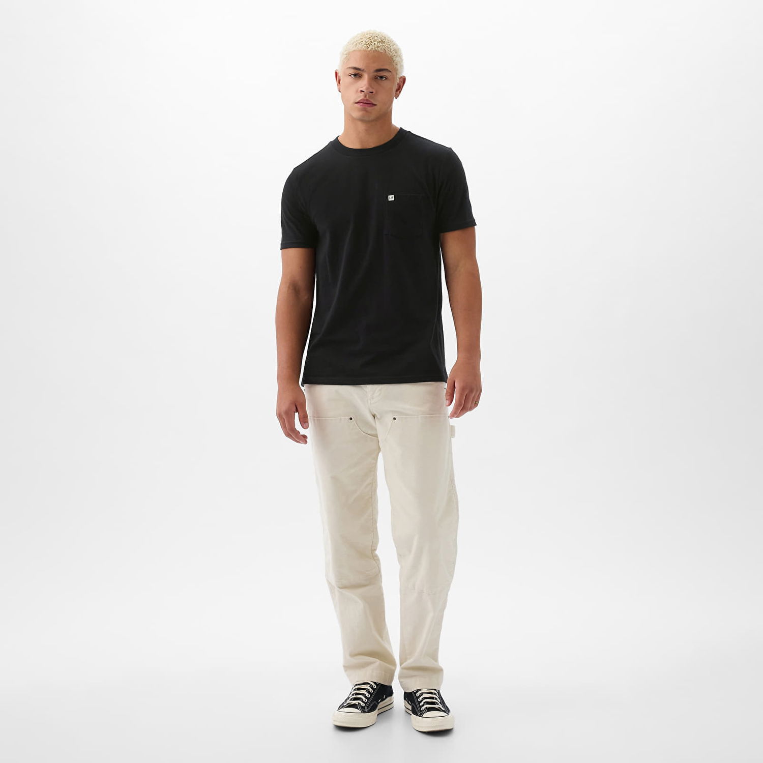 Tričko GAP Pocket Micro Logo Tee Black Čierna | 857901-05, 1