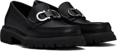 Tenisky a topánky FERRAGAMO Salvatore Ferragamo Gancini Ornament Lug Sole Loafers Čierna | 773850, 3