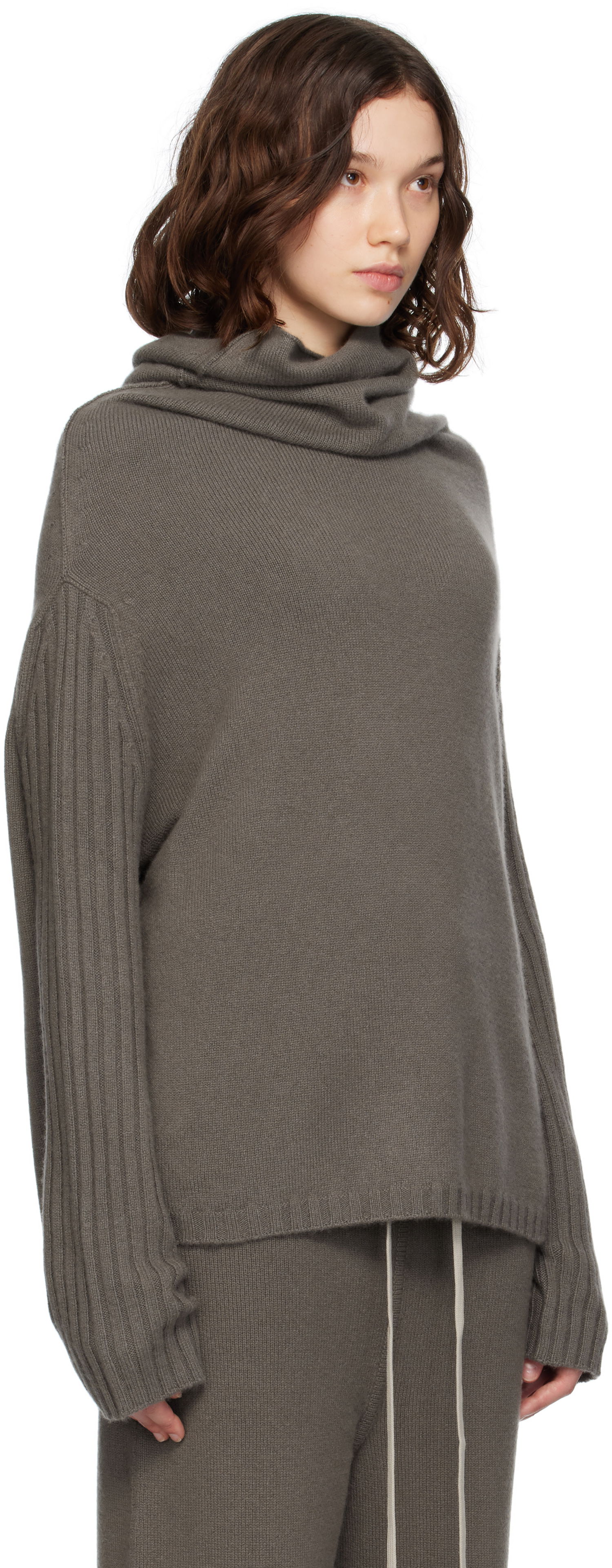 Sveter Rick Owens Rick Owens Concordians Rasato Cashmere Knit Turtleneck Šedá | RP02E4674 KLWS, 1
