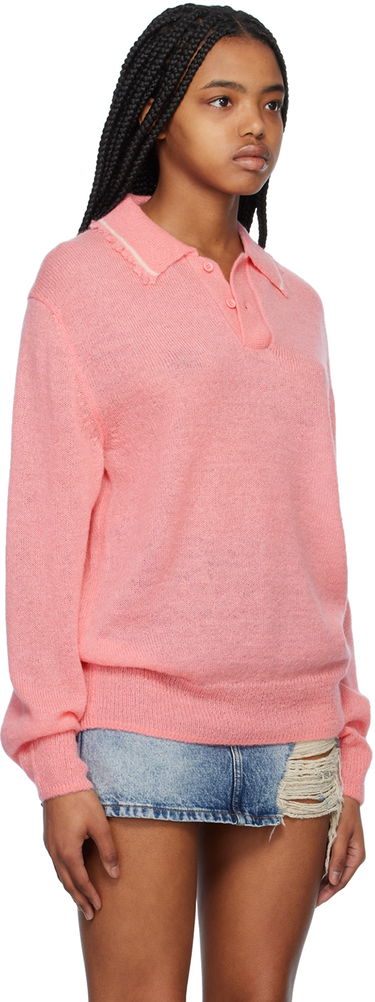Polo tričko We11done Destroyed Knit Polo Ružová | WD-KT1-23-665-U-PK, 1