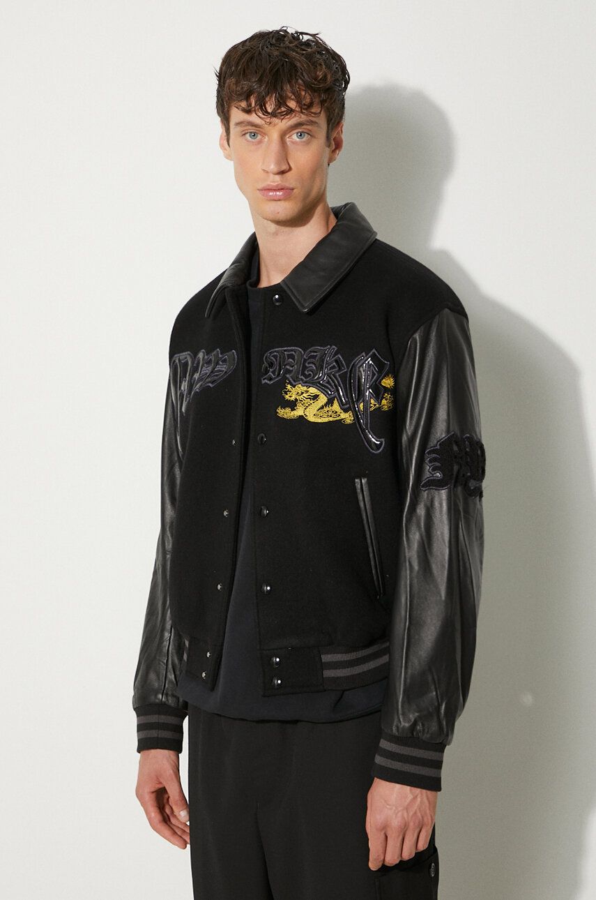 Bomber bunda Awake NY Awake NY Varsity Jacket Oversize Čierna | SP24.OT001, 0