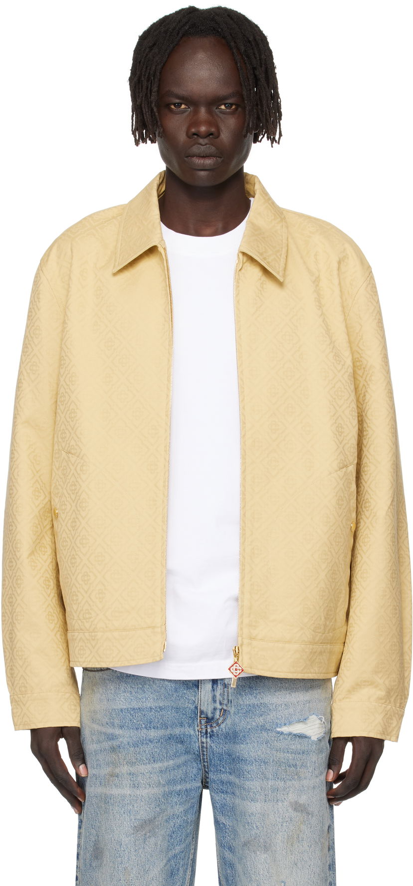 Bunda Casablanca Casablanca Monogram Jacquard Jacket Žltá | MPF25-JK-378-01