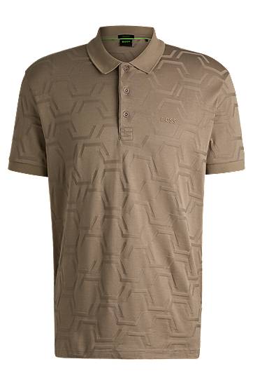 Polo tričko BOSS BOSS Relaxed-Fit Quilted Mercerized Cotton Polo Shirt Béžová | 50533239, 0